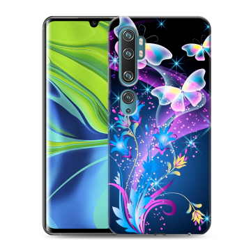Силиконовый противоударный чехол на Xiaomi Mi Note 10 с принтом Бабочки