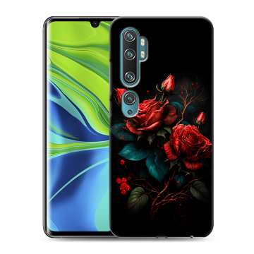Силиконовый противоударный чехол на Xiaomi Mi Note 10 с принтом Розы красные