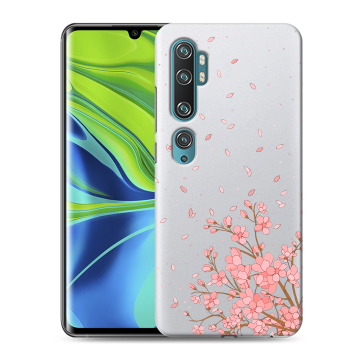 Силиконовый противоударный чехол на Xiaomi Mi Note 10 с принтом Ветка сакуры