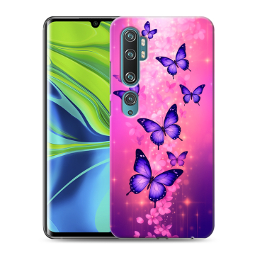 Силиконовый противоударный чехол на Xiaomi Mi Note 10 с принтом Бабочки