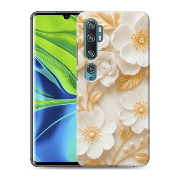Силиконовый противоударный чехол на Xiaomi Mi Note 10 с принтом Цветы