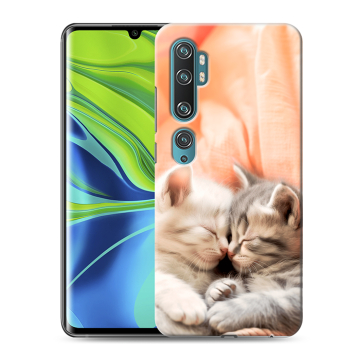 Силиконовый противоударный чехол на Xiaomi Mi Note 10 с принтом Котята Силиконовый противоударный чехол на Xiaomi Mi Note 10 с принтом Котята