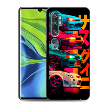 Силиконовый противоударный чехол на Xiaomi Mi Note 10 с принтом Гоночные машины