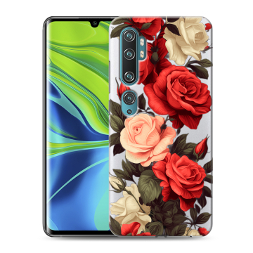 Силиконовый противоударный чехол на Xiaomi Mi Note 10 с принтом Розы