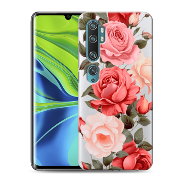Силиконовый противоударный чехол на Xiaomi Mi Note 10 с принтом Розы