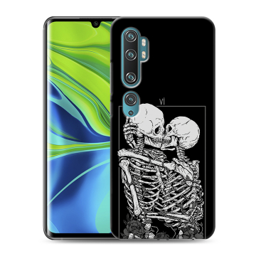 Силиконовый противоударный чехол на Xiaomi Mi Note 10 с принтом Поцелуй скелетов