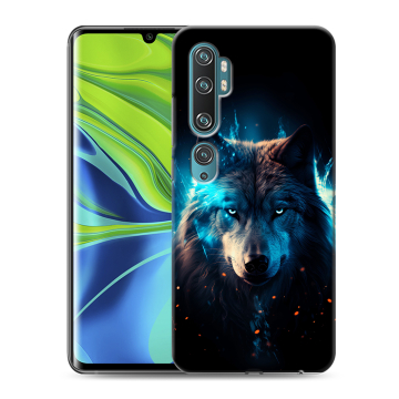 Силиконовый противоударный чехол на Xiaomi Mi Note 10 с принтом Волк ночной Силиконовый противоударный чехол на Xiaomi Mi Note 10 с принтом Волк ночной