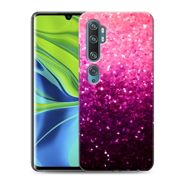 Силиконовый противоударный чехол на Xiaomi Mi Note 10 с принтом Блестки