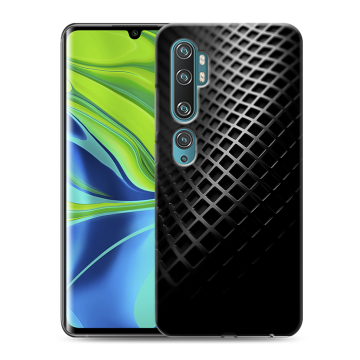 Силиконовый противоударный чехол на Xiaomi Mi Note 10 с принтом Текстура металла