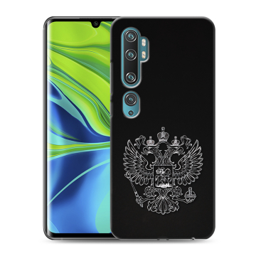 Силиконовый противоударный чехол на Xiaomi Mi Note 10 с принтом Герб России Силиконовый противоударный чехол на Xiaomi Mi Note 10 с принтом Герб России