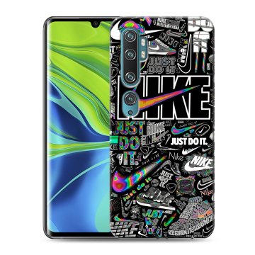 Силиконовый противоударный чехол на Xiaomi Mi Note 10 с принтом Найк