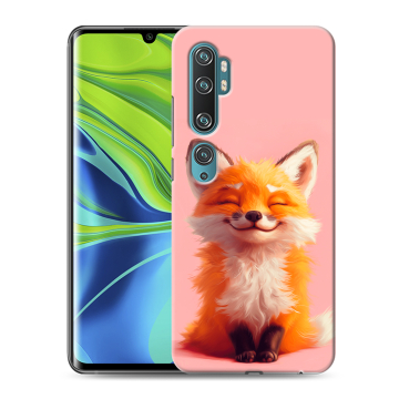 Силиконовый противоударный чехол на Xiaomi Mi Note 10 с принтом милая лиса