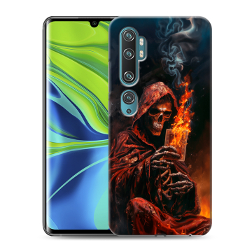 Силиконовый противоударный чехол на Xiaomi Mi Note 10 с принтом Скелет и карты