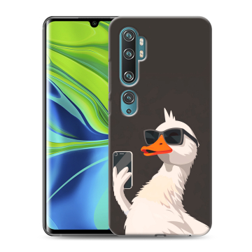Силиконовый противоударный чехол на Xiaomi Mi Note 10 с принтом утка в очках