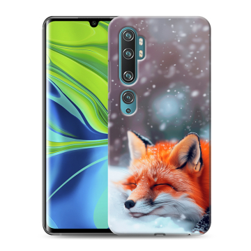Силиконовый противоударный чехол на Xiaomi Mi Note 10 с принтом лиса