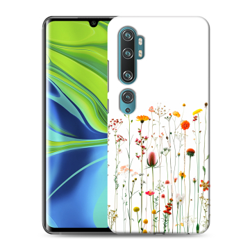 Силиконовый противоударный чехол на Xiaomi Mi Note 10 с принтом цветы