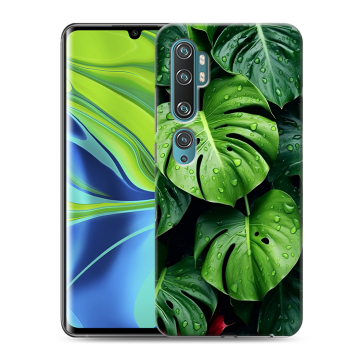 Силиконовый противоударный чехол на Xiaomi Mi Note 10 с принтом Листья