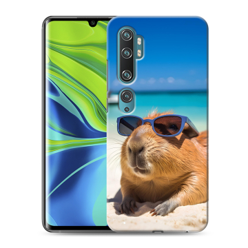 Силиконовый противоударный чехол на Xiaomi Mi Note 10 с принтом Капибара