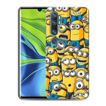 Силиконовый противоударный чехол на Xiaomi Mi Note 10 с принтом Миньоны Силиконовый противоударный чехол на Xiaomi Mi Note 10 с принтом Миньоны