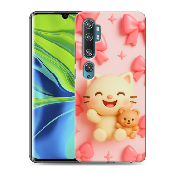 Силиконовый противоударный чехол на Xiaomi Mi Note 10 с принтом для девочек