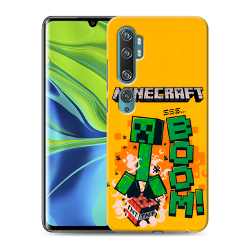 Силиконовый противоударный чехол на Xiaomi Mi Note 10 с принтом Майнкрафт Minecraft
