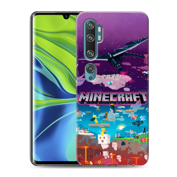 Силиконовый противоударный чехол на Xiaomi Mi Note 10 с принтом Майнкрафт Minecraft