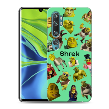 Силиконовый противоударный чехол на Xiaomi Mi Note 10 с принтом Шрек Shrek