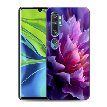 Силиконовый противоударный чехол на Xiaomi Mi Note 10 с принтом женский цветы
