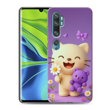 Силиконовый противоударный чехол на Xiaomi Mi Note 10 с принтом для девочек