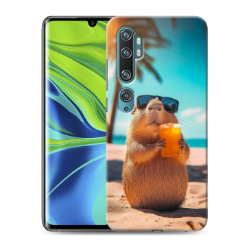 Силиконовый противоударный чехол на Xiaomi Mi Note 10 с принтом Капибара Силиконовый противоударный чехол на Xiaomi Mi Note 10 с принтом Капибара