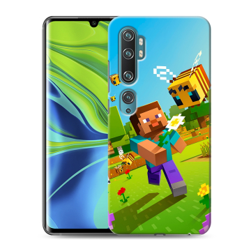 Силиконовый противоударный чехол на Xiaomi Mi Note 10 с принтом Майнкрафт Minecraft Силиконовый противоударный чехол на Xiaomi Mi Note 10 с принтом Майнкрафт Minecraft