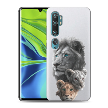 Силиконовый противоударный чехол на Xiaomi Mi Note 10 с принтом Львы
