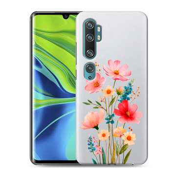 Силиконовый противоударный чехол на Xiaomi Mi Note 10 с принтом Цветы