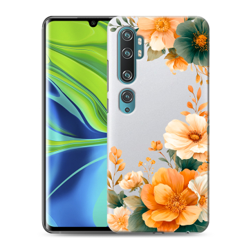 Силиконовый противоударный чехол на Xiaomi Mi Note 10 с принтом Цветы принт