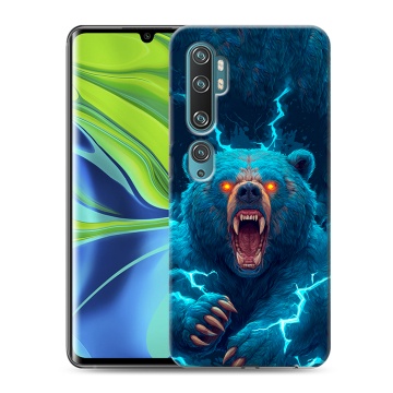 Силиконовый противоударный чехол на Xiaomi Mi Note 10 с принтом Медведь