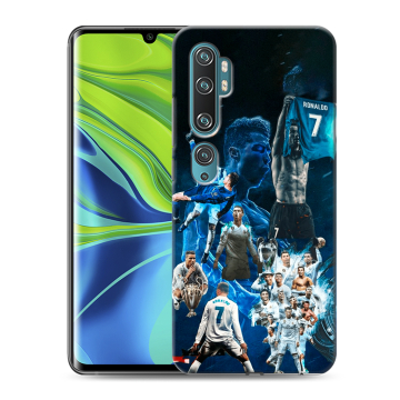 Силиконовый противоударный чехол на Xiaomi Mi Note 10 с принтом Реал Роналдо