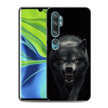 Силиконовый противоударный чехол на Xiaomi Mi Note 10 с принтом Волк