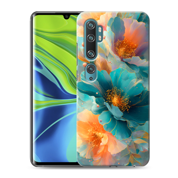 Силиконовый противоударный чехол на Xiaomi Mi Note 10 с принтом Цветы