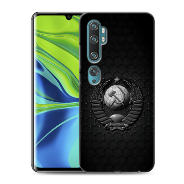 Силиконовый противоударный чехол на Xiaomi Mi Note 10 с принтом Герб Флаг СССР Силиконовый противоударный чехол на Xiaomi Mi Note 10 с принтом Герб Флаг СССР