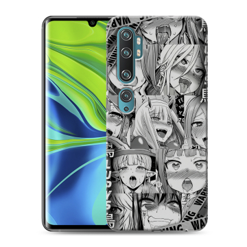 Силиконовый противоударный чехол на Xiaomi Mi Note 10 с принтом Ahegao Ахегао Аниме