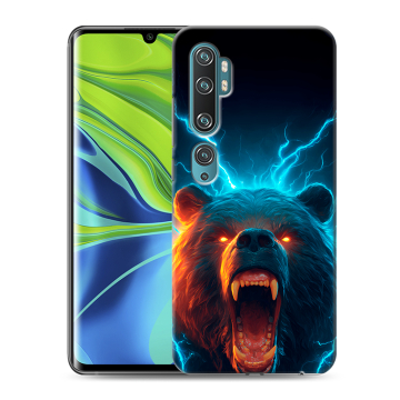 Силиконовый противоударный чехол на Xiaomi Mi Note 10 с принтом Медведь