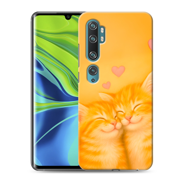 Силиконовый противоударный чехол на Xiaomi Mi Note 10 с принтом Милые котята
