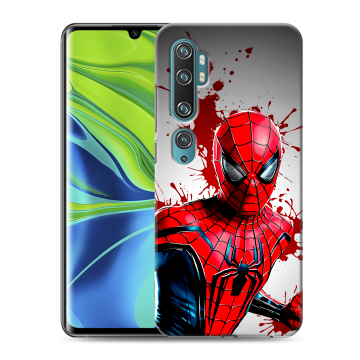 Силиконовый противоударный чехол на Xiaomi Mi Note 10 с принтом Spiderman Человек паук