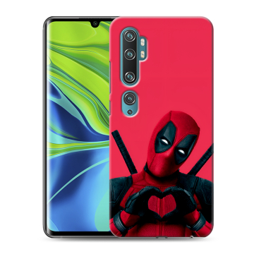 Силиконовый противоударный чехол на Xiaomi Mi Note 10 с принтом Дедпул Deadpool Силиконовый противоударный чехол на Xiaomi Mi Note 10 с принтом Дедпул Deadpool
