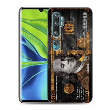 Силиконовый противоударный чехол на Xiaomi Mi Note 10 с принтом Доллар деньги
