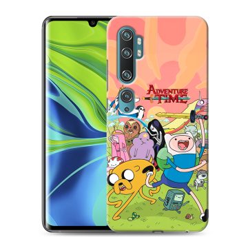 Силиконовый противоударный чехол на Xiaomi Mi Note 10 с принтом Adventure time Время приключений