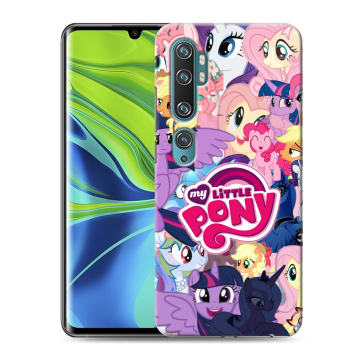 Силиконовый противоударный чехол на Xiaomi Mi Note 10 с принтом My little pony Дружба чудо