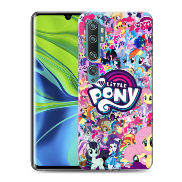 Силиконовый противоударный чехол на Xiaomi Mi Note 10 с принтом My little pony Дружба чудо
