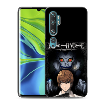 Силиконовый противоударный чехол на Xiaomi Mi Note 10 с принтом Death note Тетрадь смерти