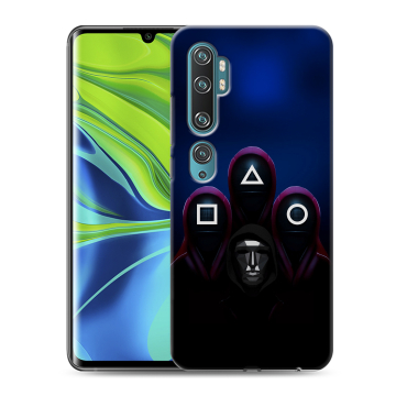 Силиконовый противоударный чехол на Xiaomi Mi Note 10 с принтом Игра Кальмара